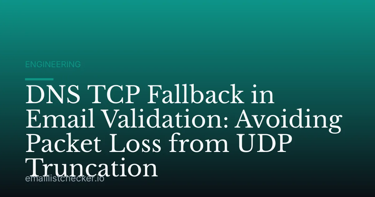 DNS TCP Fallback in Email Validation: Avoiding Packet Loss from UDP Truncation