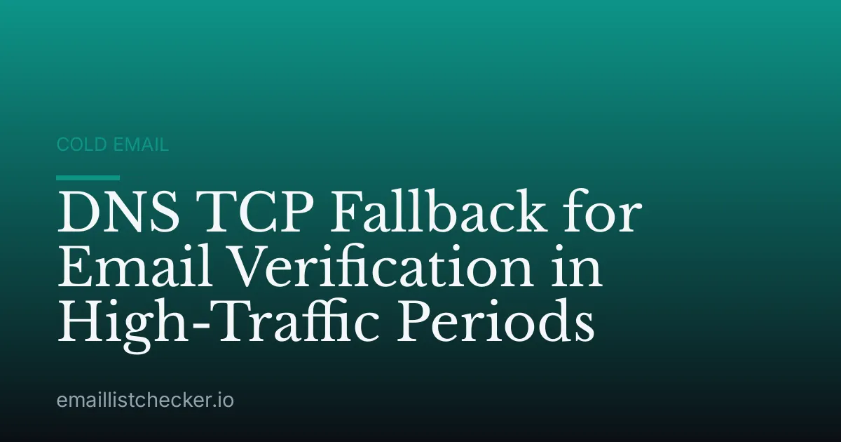 DNS TCP Fallback for Email Verification in High-Traffic Periods