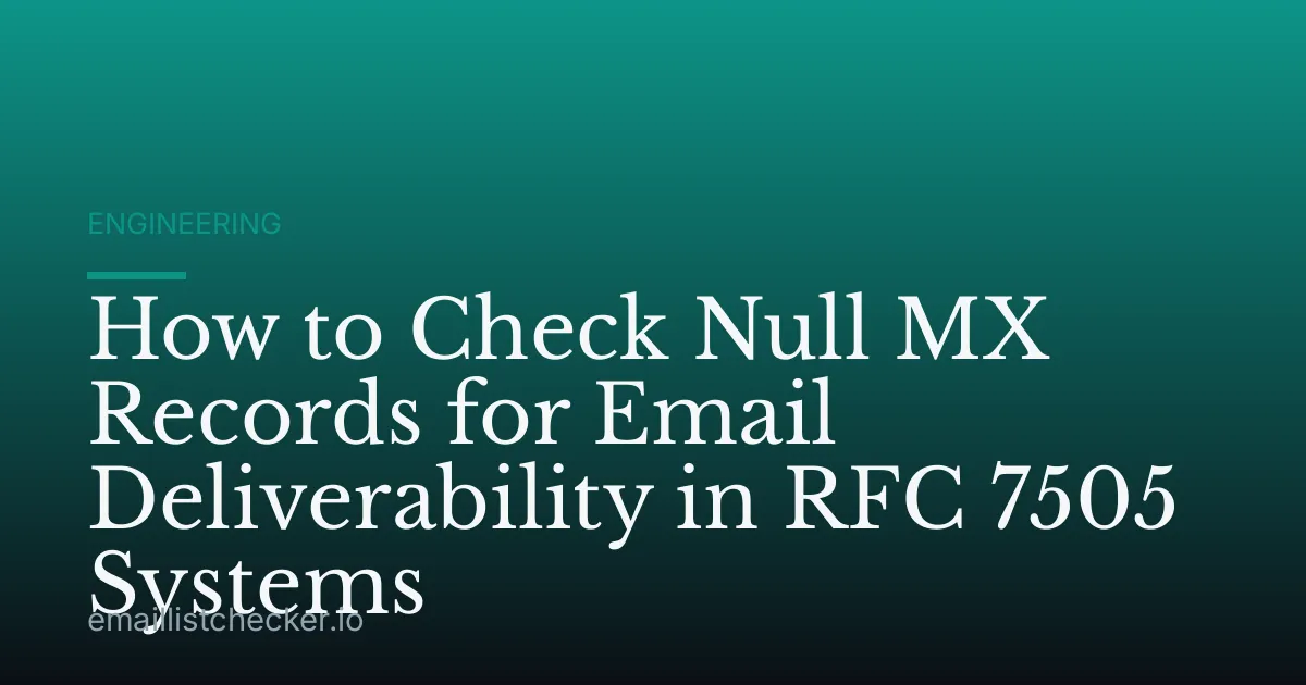 How to Check Null MX Records for Email Deliverability in RFC 7505 Systems
