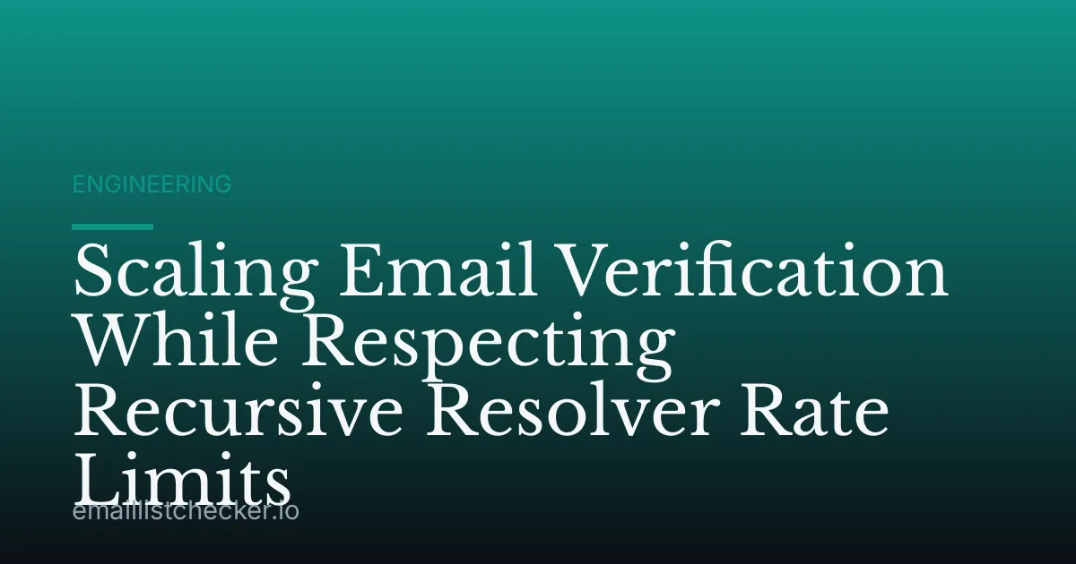 Scaling Email Verification While Respecting Recursive Resolver Rate Limits