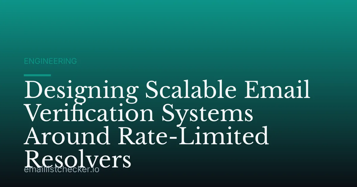 Designing Scalable Email Verification Systems Around Rate-Limited Resolvers