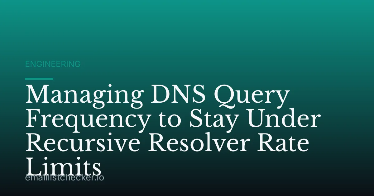 Managing DNS Query Frequency to Stay Under Recursive Resolver Rate Limits