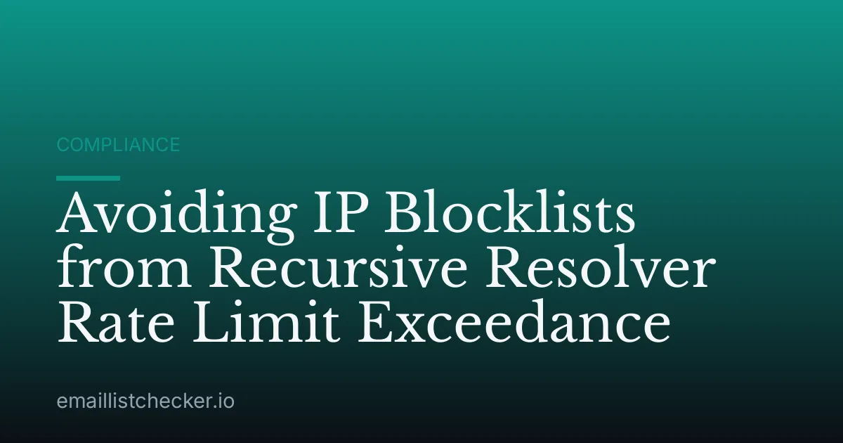 Avoiding IP Blocklists from Recursive Resolver Rate Limit Exceedance