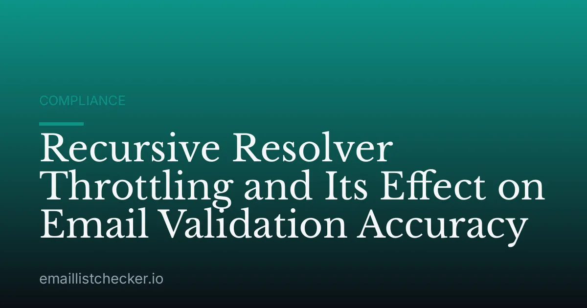 Recursive Resolver Throttling and Its Effect on Email Validation Accuracy
