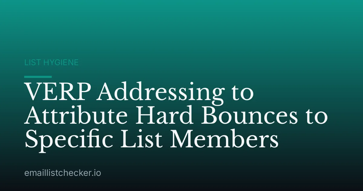 VERP Addressing to Attribute Hard Bounces to Specific List Members