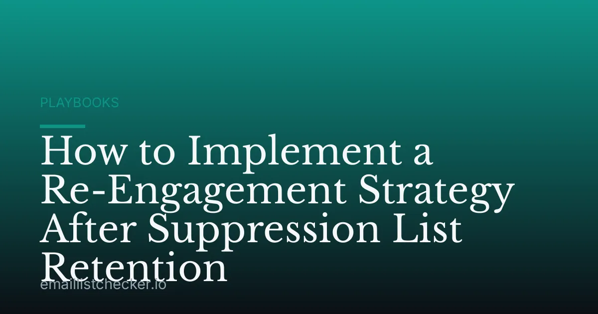 How to Implement a Re-Engagement Strategy After Suppression List Retention
