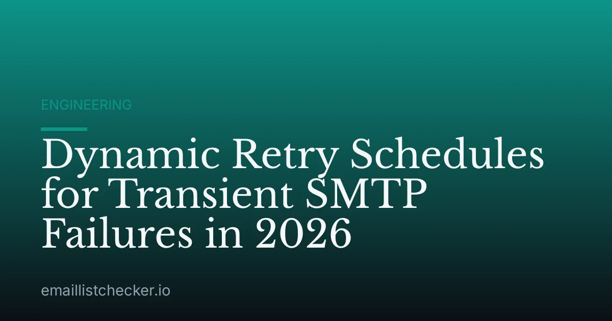 Dynamic Retry Schedules for Transient SMTP Failures in 2026