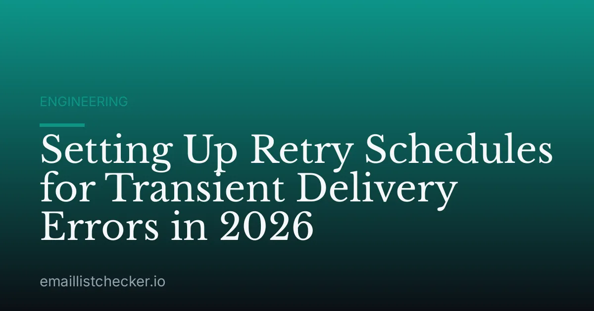 Setting Up Retry Schedules for Transient Delivery Errors in 2026