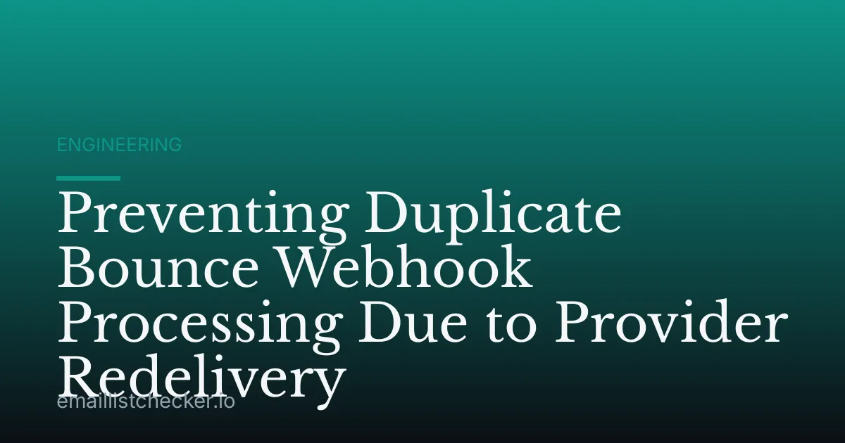 Preventing Duplicate Bounce Webhook Processing Due to Provider Redelivery