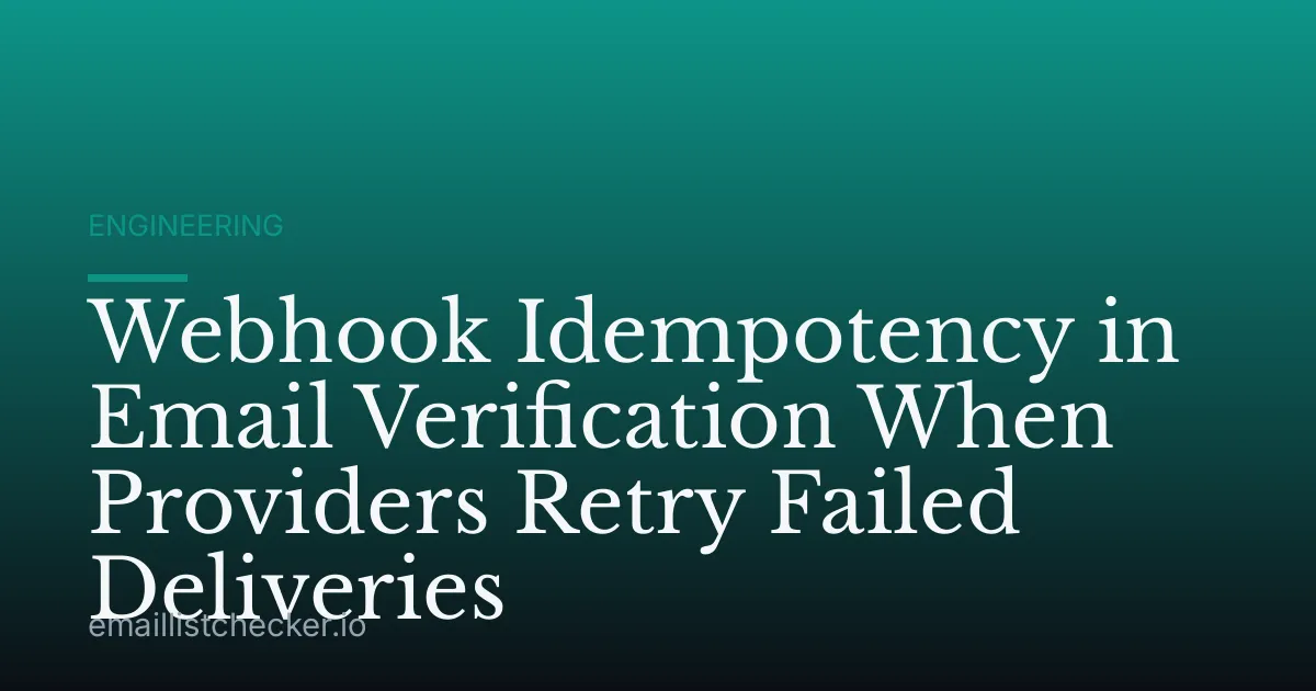 Webhook Idempotency in Email Verification When Providers Retry Failed Deliveries