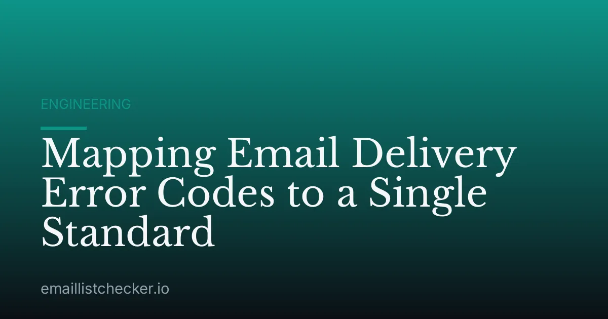 Mapping Email Delivery Error Codes to a Single Standard