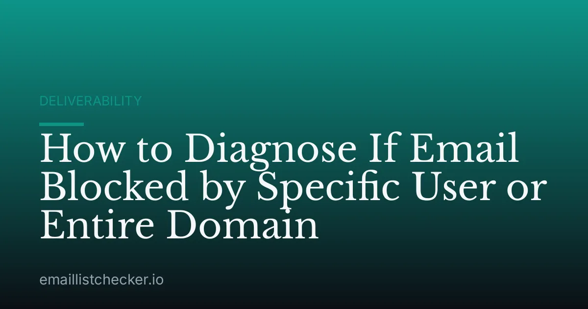 How to Diagnose If Email Blocked by Specific User or Entire Domain