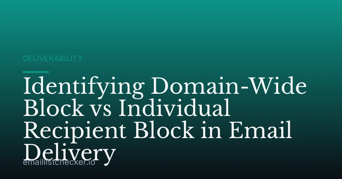 Identifying Domain-Wide Block vs Individual Recipient Block in Email Delivery