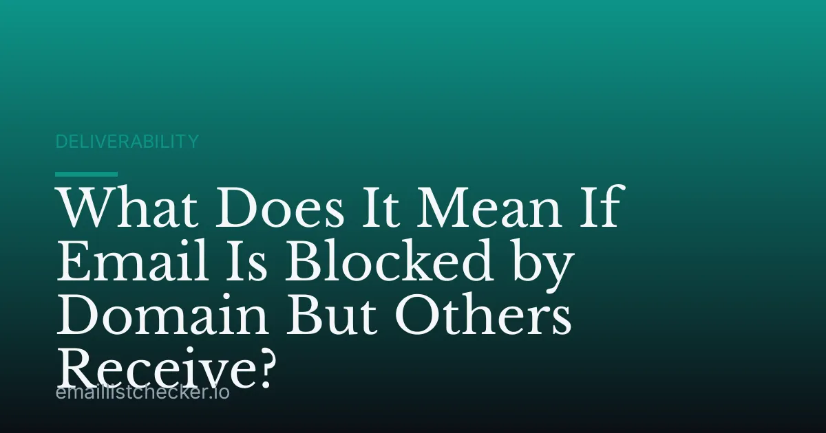 What Does It Mean If Email Is Blocked by Domain But Others Receive?