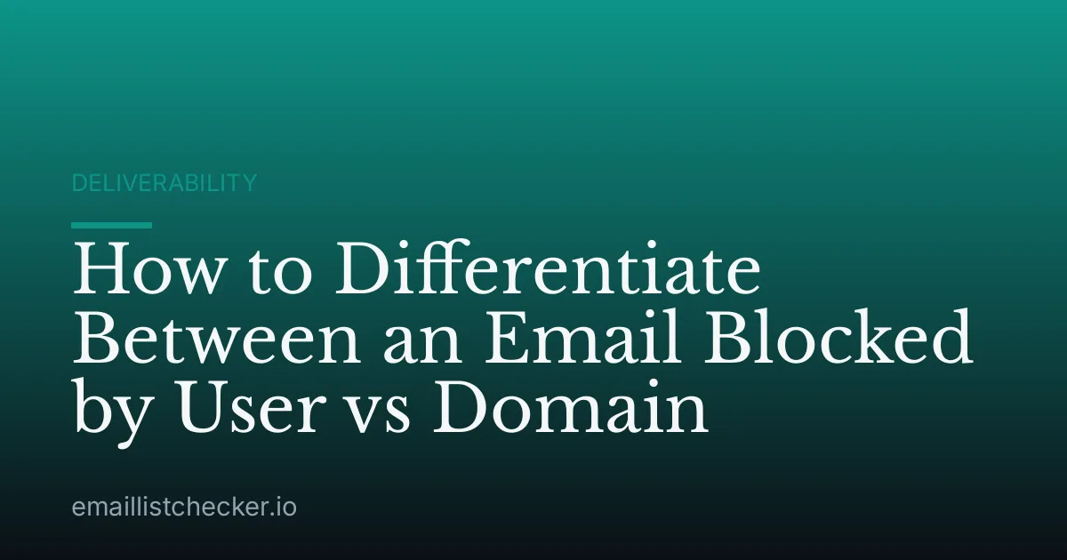 How to Differentiate Between an Email Blocked by User vs Domain