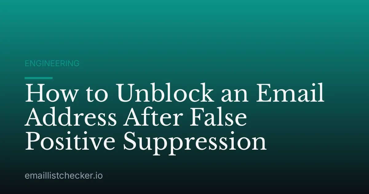 How to Unblock an Email Address After False Positive Suppression