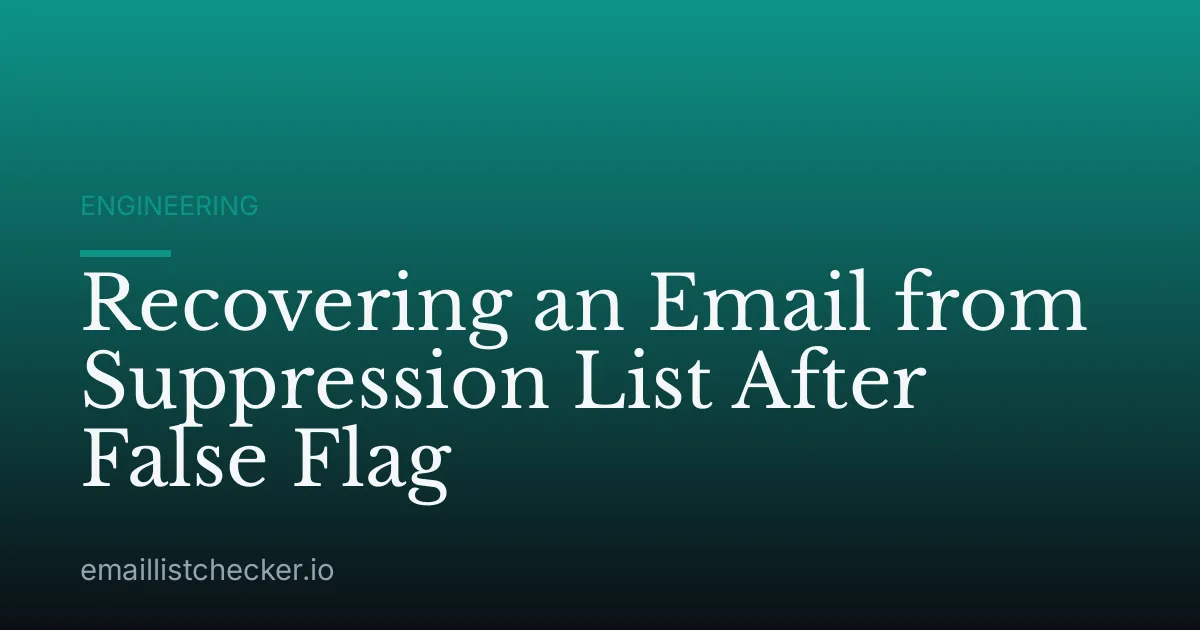 Recovering an Email from Suppression List After False Flag