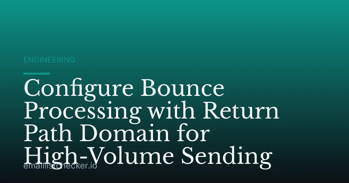 Configure Bounce Processing with Return Path Domain for High-Volume Sending