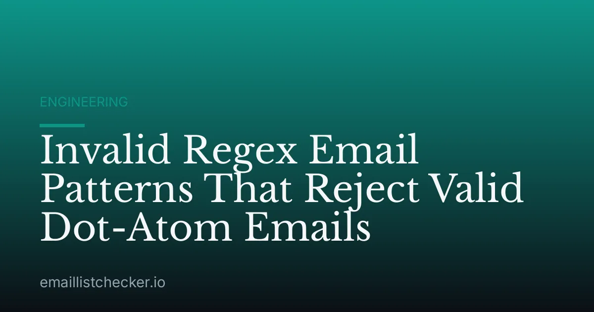Invalid Regex Email Patterns That Reject Valid Dot-Atom Emails