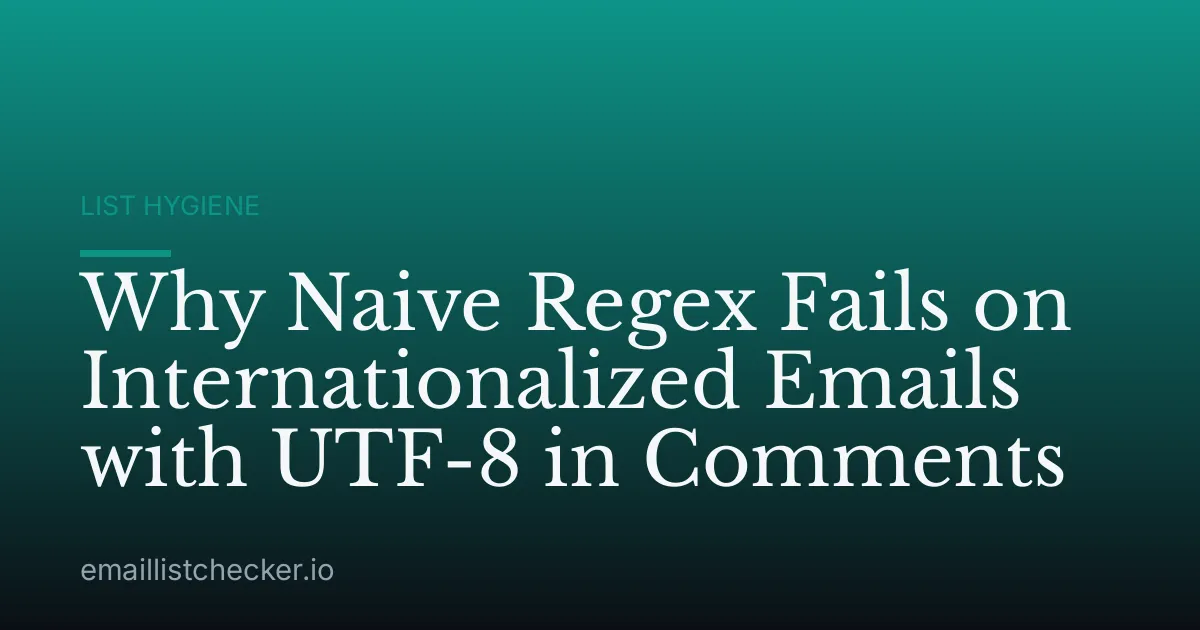 Why Naive Regex Fails on Internationalized Emails with UTF-8 in Comments