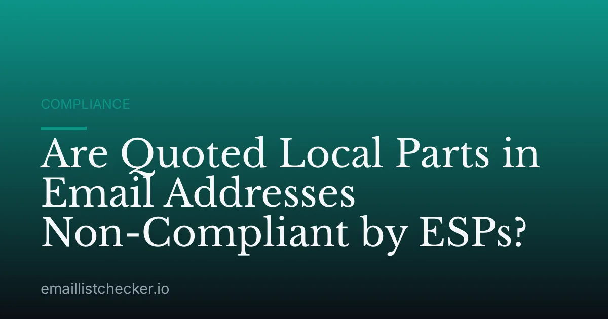 Are Quoted Local Parts in Email Addresses Non-Compliant by ESPs?