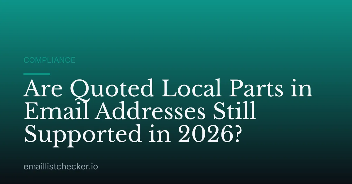 Are Quoted Local Parts in Email Addresses Still Supported in 2026?