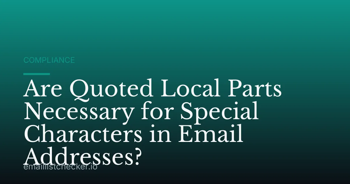 Are Quoted Local Parts Necessary for Special Characters in Email Addresses?