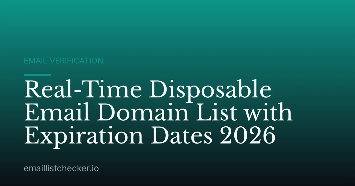Real-Time Disposable Email Domain List with Expiration Dates 2026