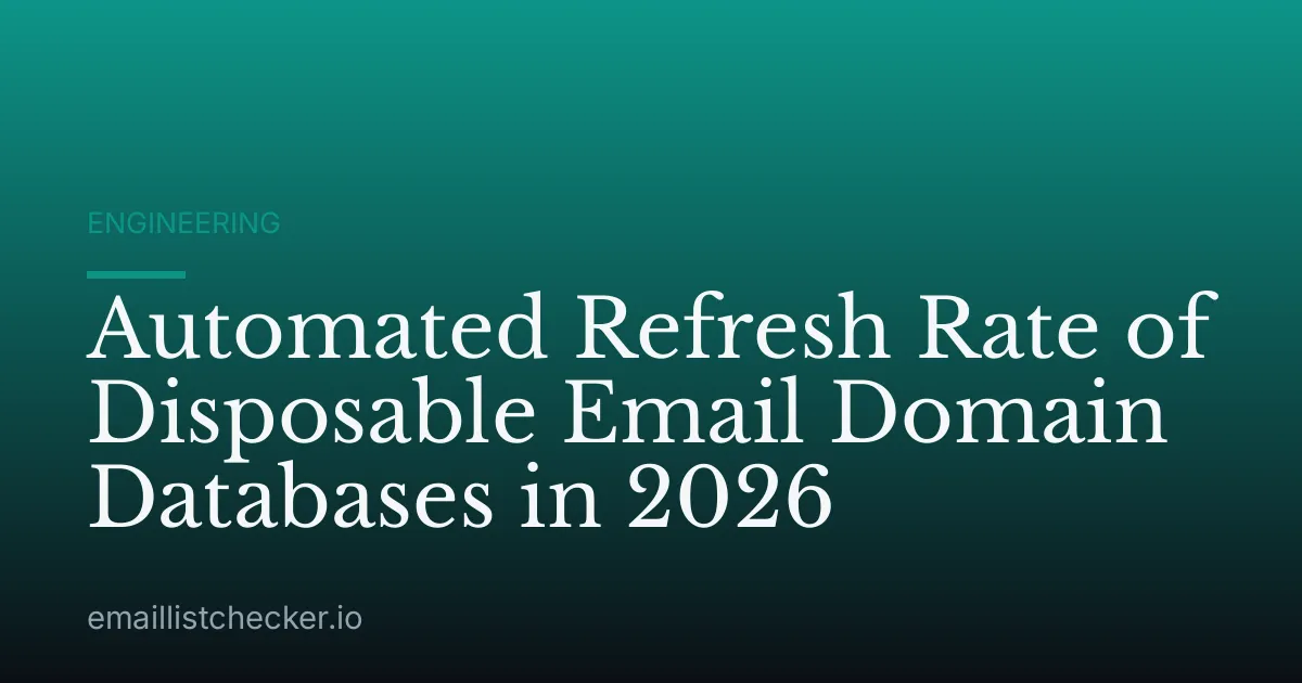 Automated Refresh Rate of Disposable Email Domain Databases in 2026
