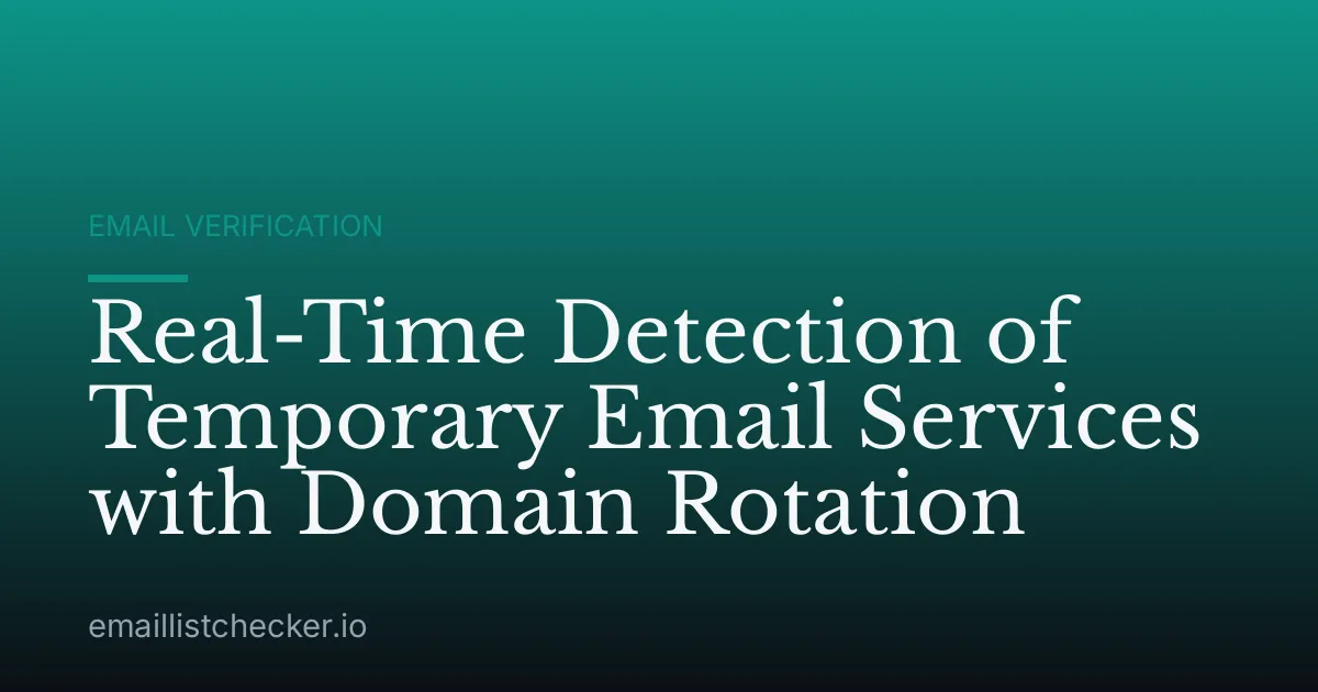 Real-Time Detection of Temporary Email Services with Domain Rotation