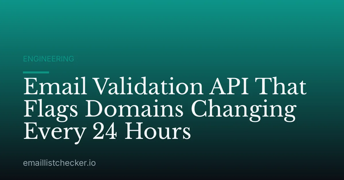 Email Validation API That Flags Domains Changing Every 24 Hours