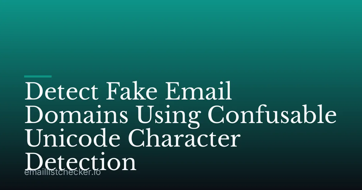 Detect Fake Email Domains Using Confusable Unicode Character Detection