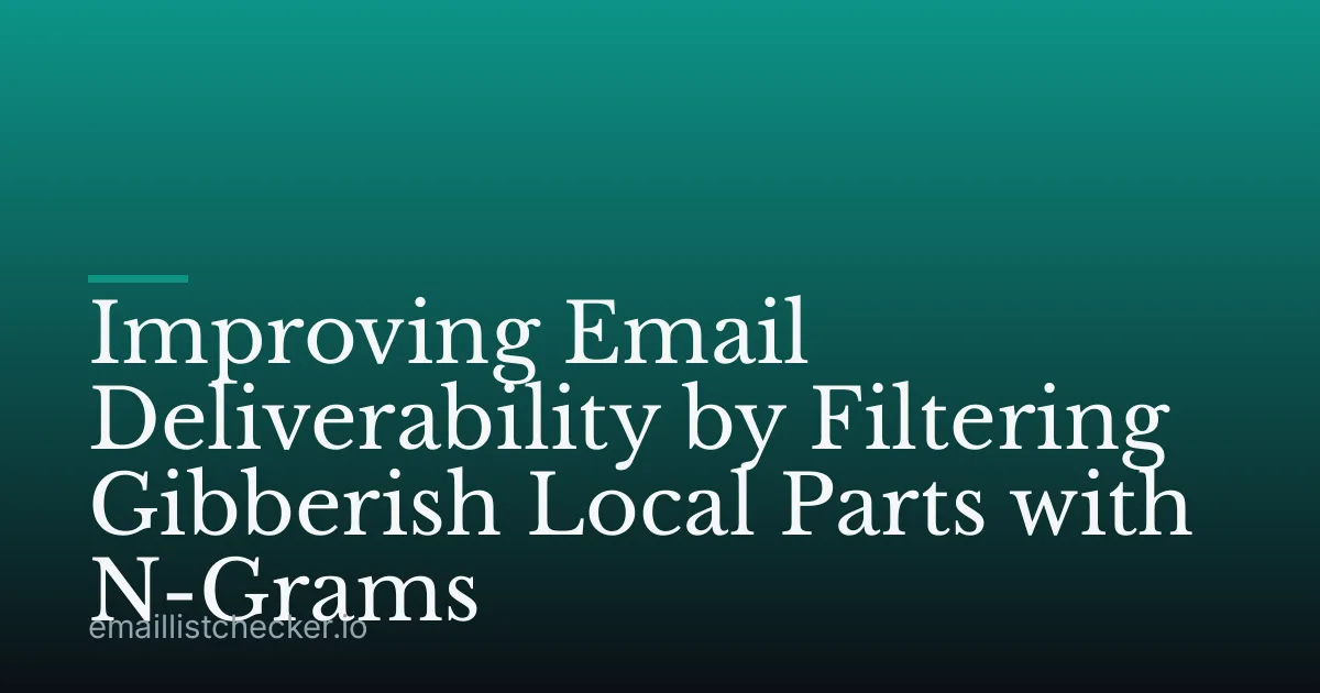 Improving Email Deliverability by Filtering Gibberish Local Parts with N-Grams