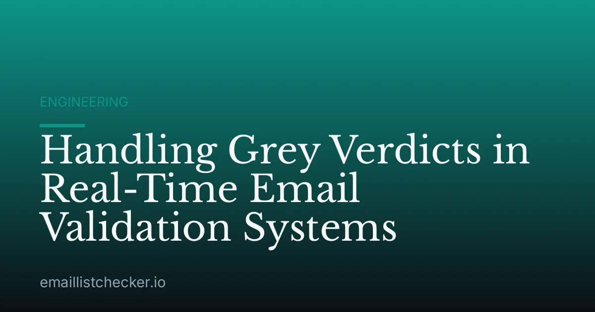 Handling Grey Verdicts in Real-Time Email Validation Systems