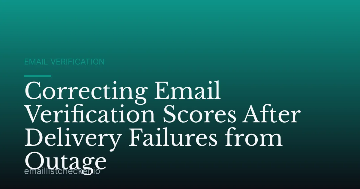 Correcting Email Verification Scores After Delivery Failures from Outage