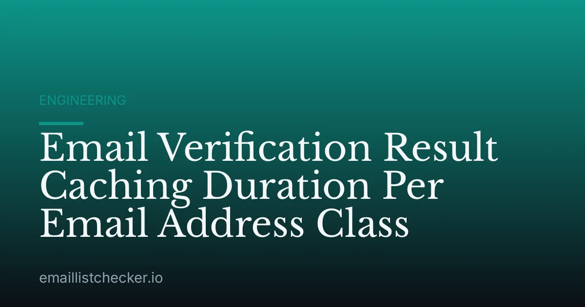 Email Verification Result Caching Duration Per Email Address Class