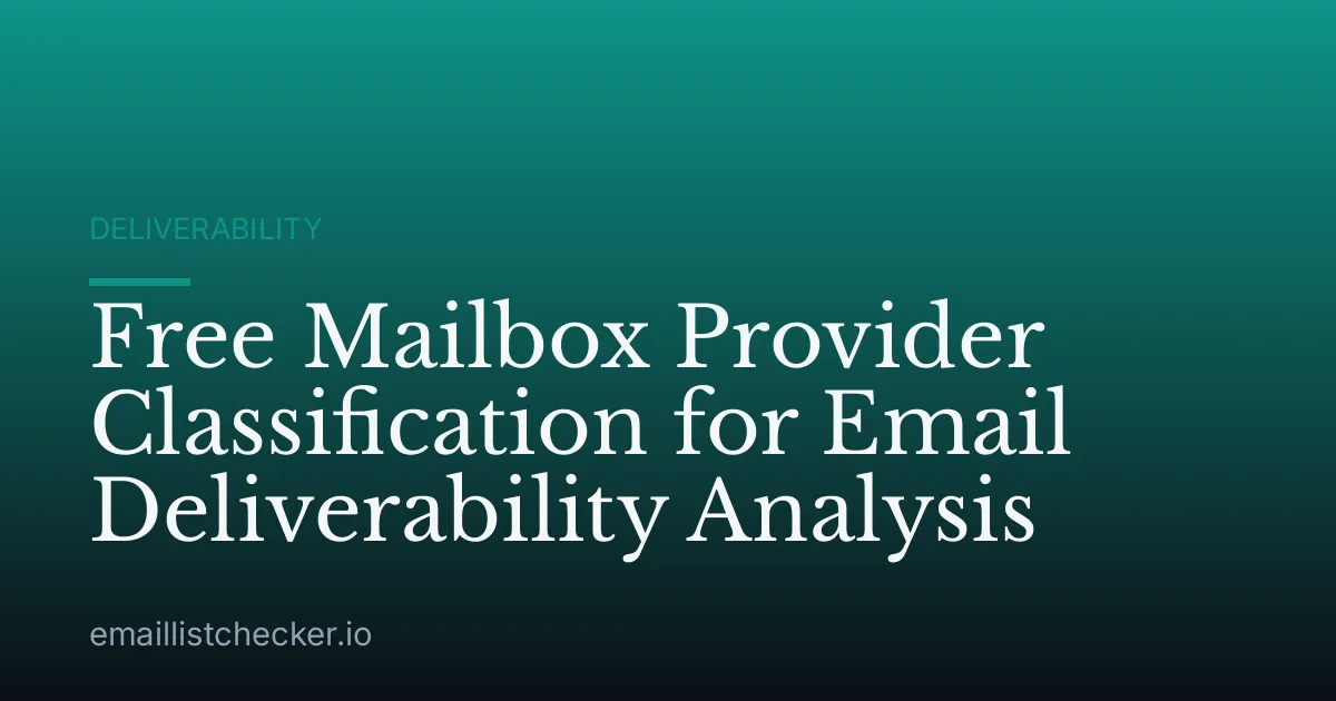 Free Mailbox Provider Classification for Email Deliverability Analysis