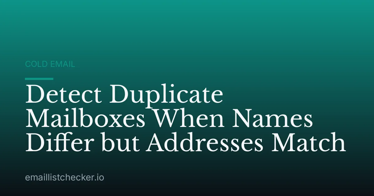 Detect Duplicate Mailboxes When Names Differ but Addresses Match