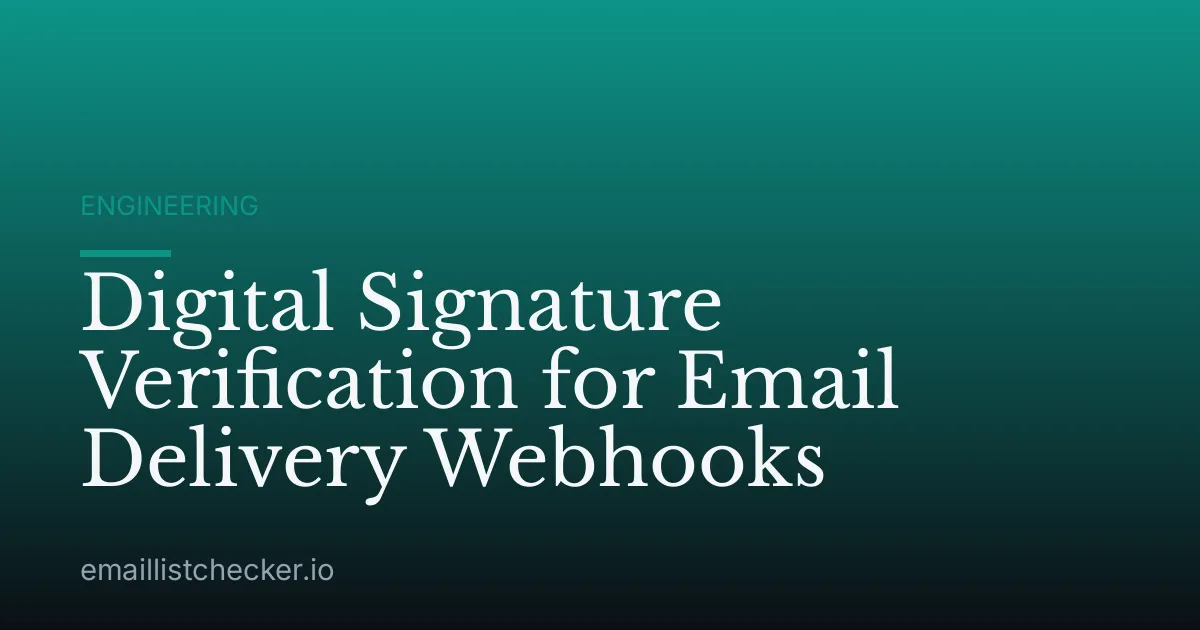 Digital Signature Verification for Email Delivery Webhooks