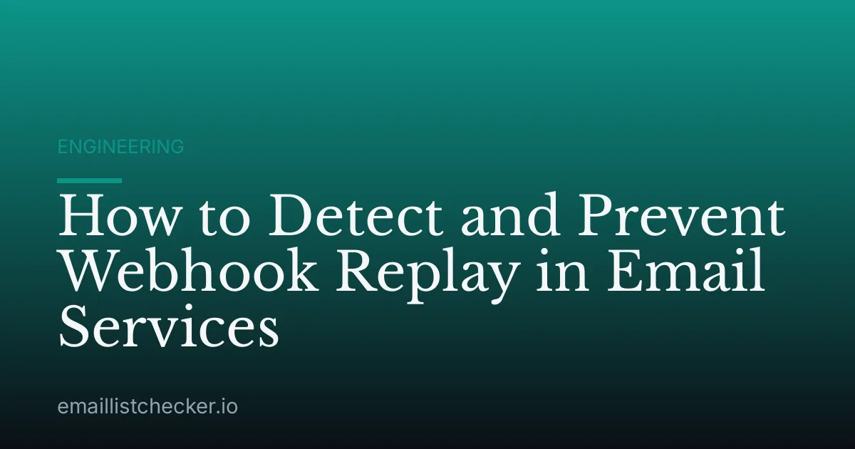How to Detect and Prevent Webhook Replay in Email Services