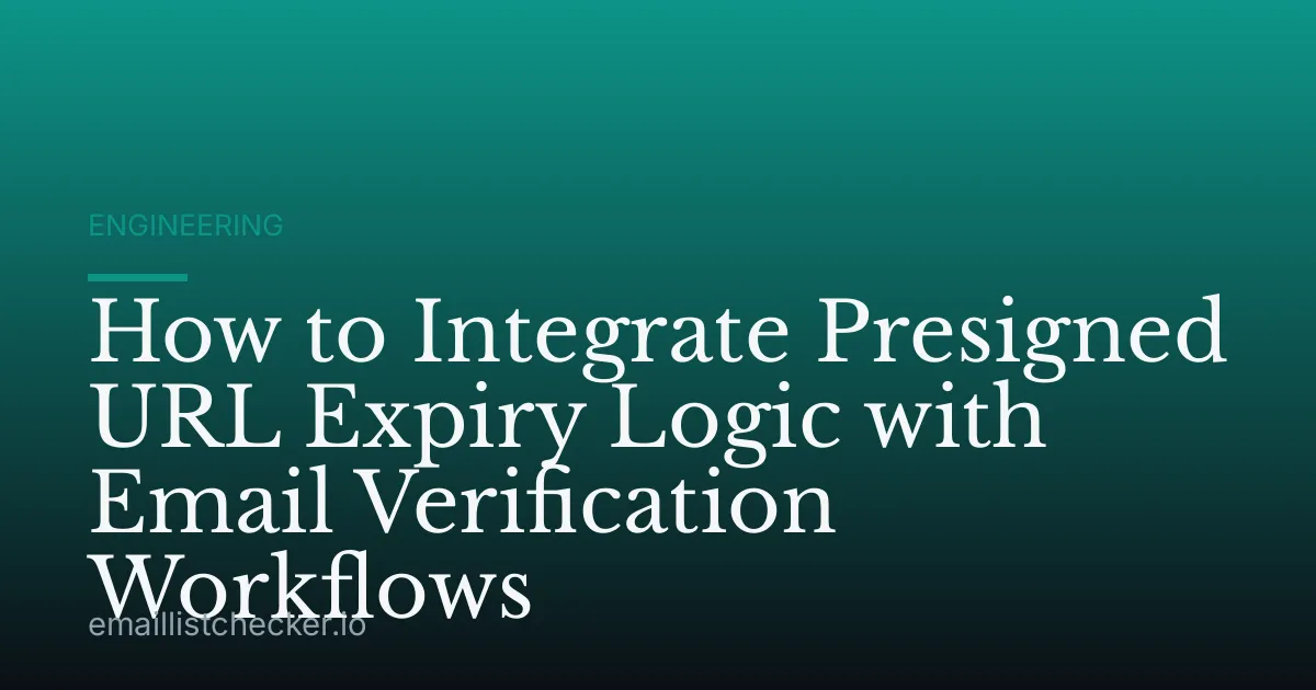 How to Integrate Presigned URL Expiry Logic with Email Verification Workflows