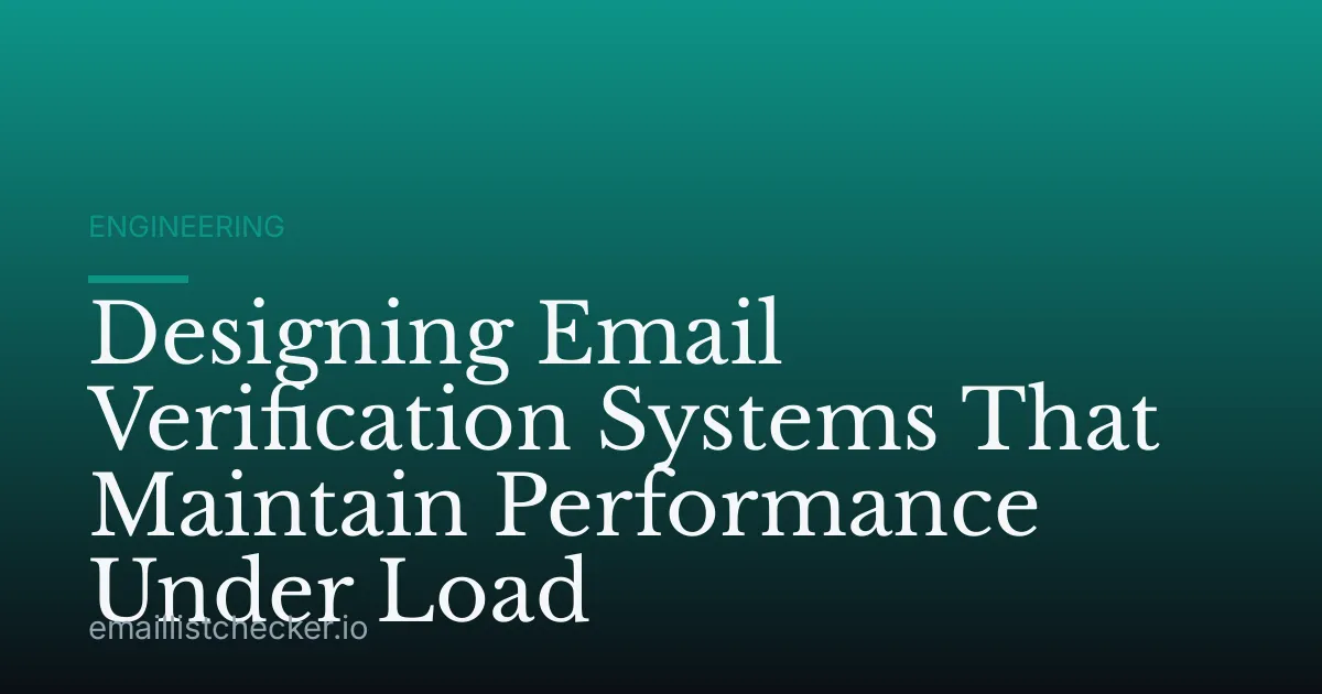 Designing Email Verification Systems That Maintain Performance Under Load