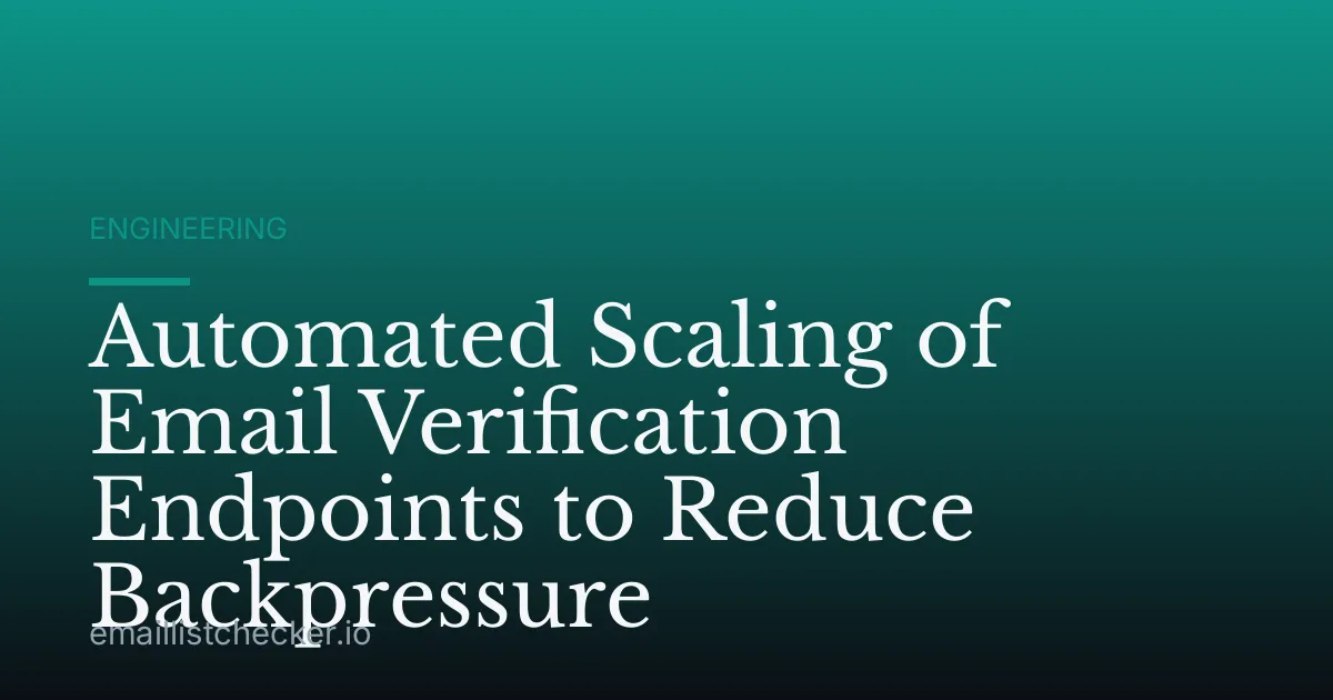 Automated Scaling of Email Verification Endpoints to Reduce Backpressure