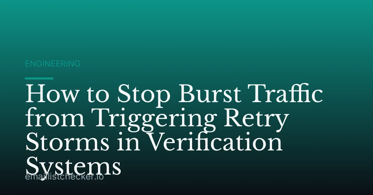 How to Stop Burst Traffic from Triggering Retry Storms in Verification Systems