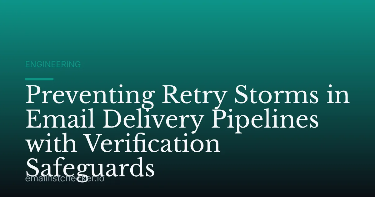 Preventing Retry Storms in Email Delivery Pipelines with Verification Safeguards