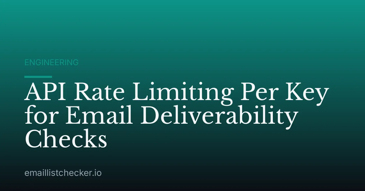 API Rate Limiting Per Key for Email Deliverability Checks