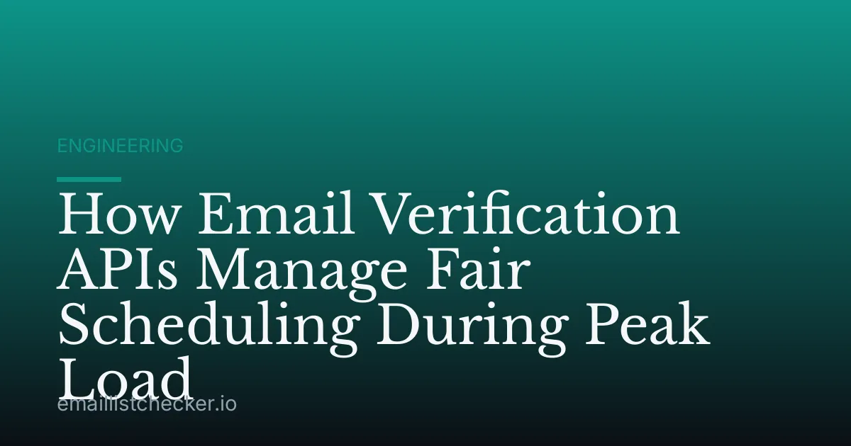 How Email Verification APIs Manage Fair Scheduling During Peak Load