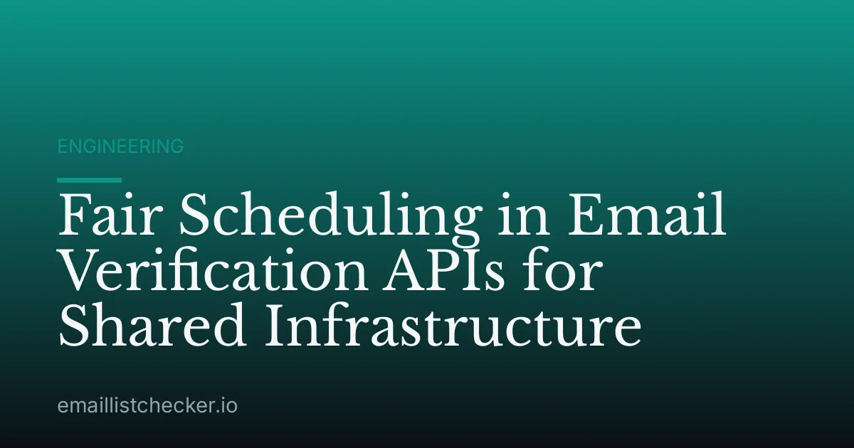 Fair Scheduling in Email Verification APIs for Shared Infrastructure