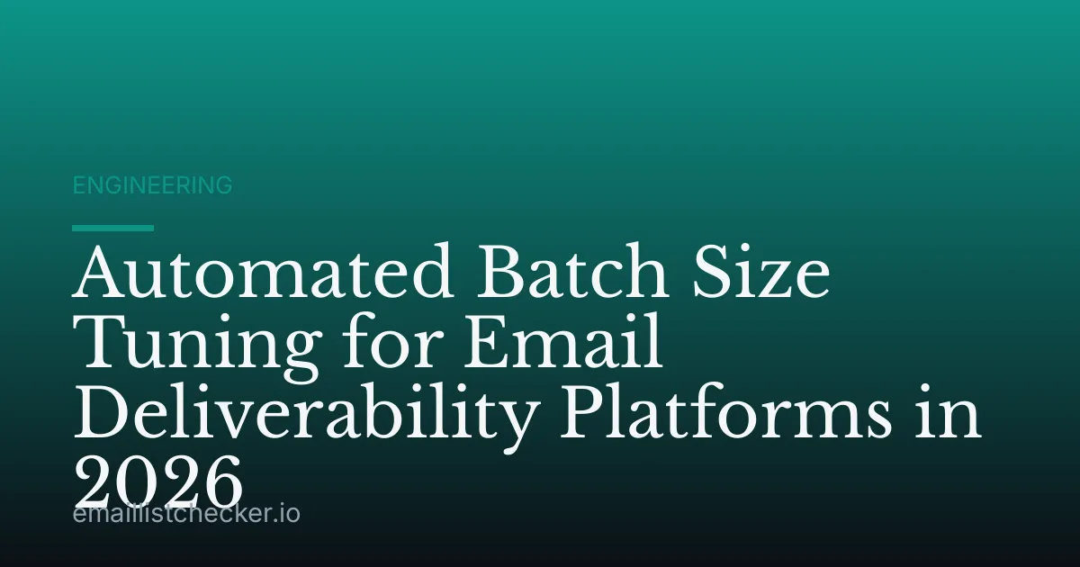 Automated Batch Size Tuning for Email Deliverability Platforms in 2026
