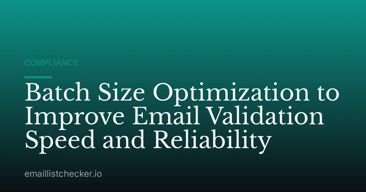 Batch Size Optimization to Improve Email Validation Speed and Reliability